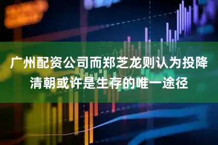 广州配资公司而郑芝龙则认为投降清朝或许是生存的唯一途径